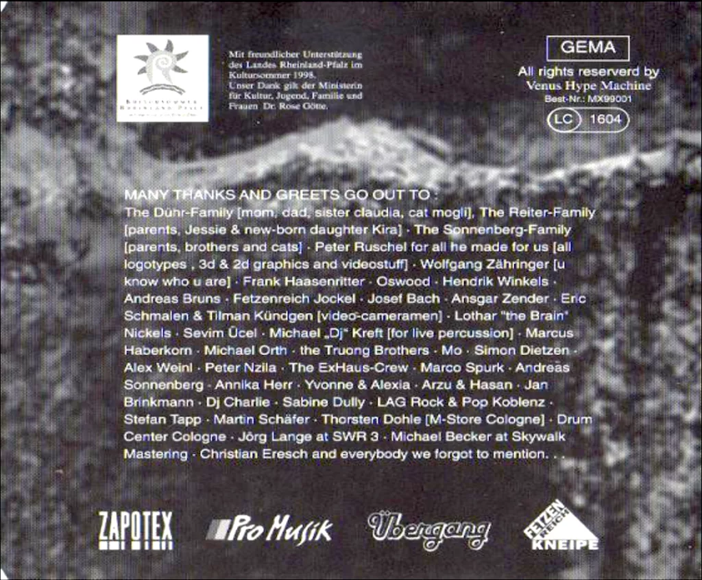 Venus Hype Machine - Rockbuster 1998 CD Cover